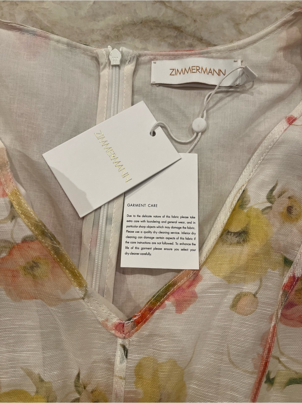 Zimmermann NWT Floral Linen Blend Dress with Detachable Belt Size 1 fits US 4-6 - Picture 4 of 6